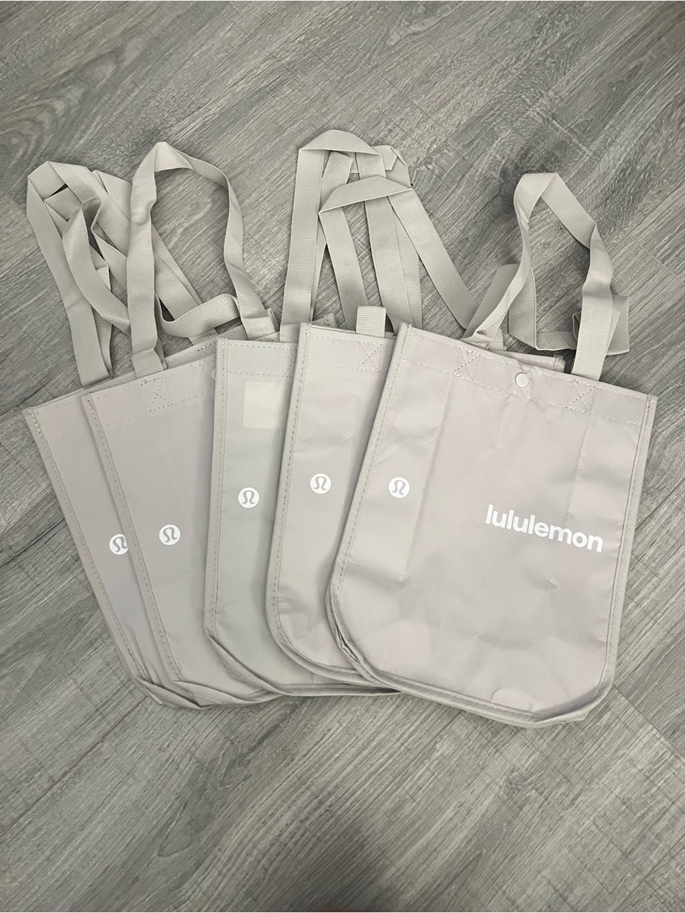 New Lululemon Light Gray Reusable Tote Bag-Small